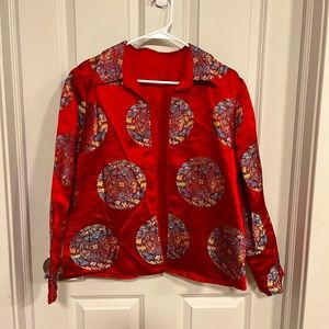 Red Asian-Inspired Blazer